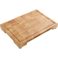 Kbvfa End-Grain Rubberwood Cutting Board with Two Trays 42 x 30 cm Natural Slate - Product view
